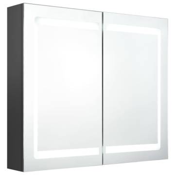  LED Bathroom Mirror Cabinet Grey 80x12x68 cm