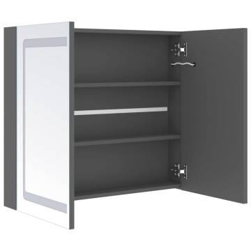  LED Bathroom Mirror Cabinet Grey 80x12x68 cm