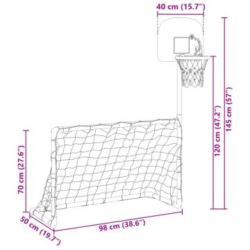  Childrens Football and Basketball Set with Balls 98x50x70 cm