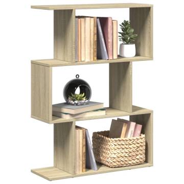  Room Divider Bookcase 3-Tier Sonoma Oak 70x24x97 cm Engineered Wood