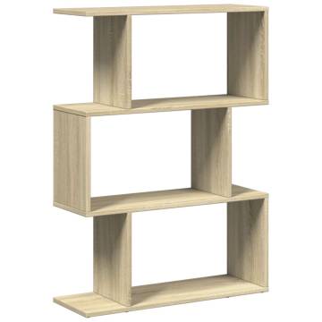  Room Divider Bookcase 3-Tier Sonoma Oak 70x24x97 cm Engineered Wood