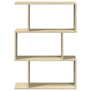  Room Divider Bookcase 3-Tier Sonoma Oak 70x24x97 cm Engineered Wood