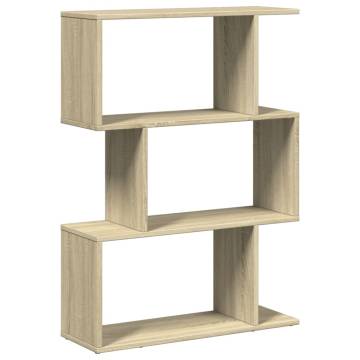  Room Divider Bookcase 3-Tier Sonoma Oak 70x24x97 cm Engineered Wood