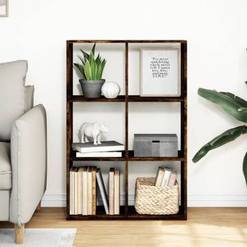  Room Divider Bookcase Smoked Oak 69.5x29x103.5 cm Engineered Wood