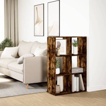  Room Divider Bookcase Smoked Oak 69.5x29x103.5 cm Engineered Wood