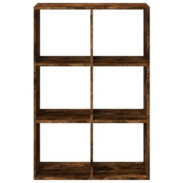  Room Divider Bookcase Smoked Oak 69.5x29x103.5 cm Engineered Wood