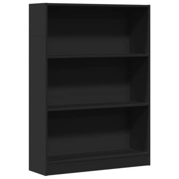  Bookcase Black 80x24x109 cm Engineered Wood