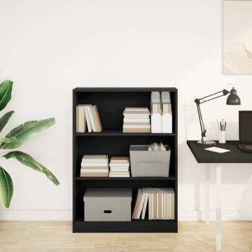  Bookcase Black 80x24x109 cm Engineered Wood