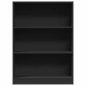  Bookcase Black 80x24x109 cm Engineered Wood