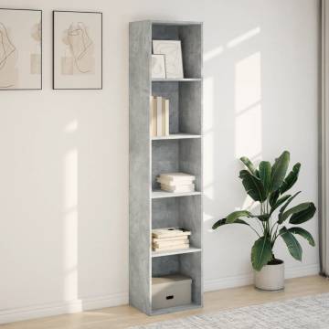  Bookcase Concrete Grey 40x30x189 cm Engineered Wood