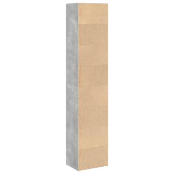  Bookcase Concrete Grey 40x30x189 cm Engineered Wood