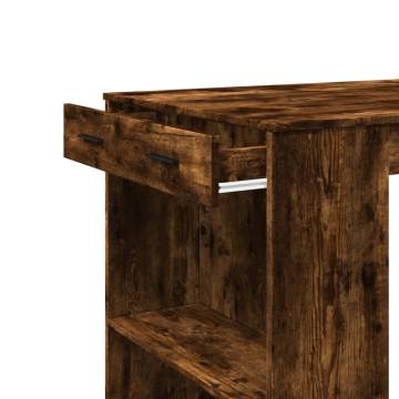  Bar Table Smoked Oak102x70x103.5 cm Engineered Wood