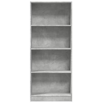  Bookcase Concrete Grey 60x24x143 cm Engineered Wood