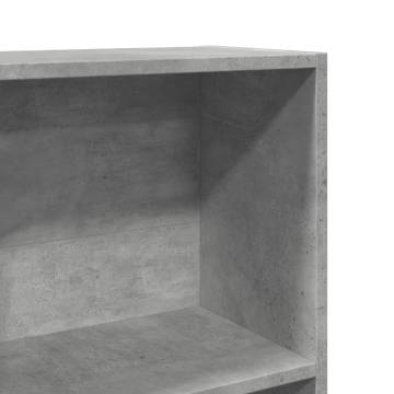  Bookcase Concrete Grey 60x24x143 cm Engineered Wood