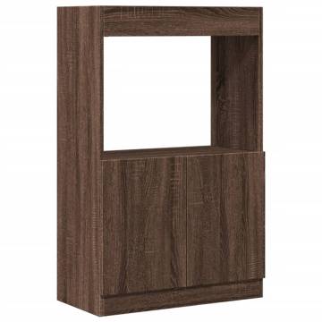  Highboard Brown Oak 63x33x100 cm Engineered Wood