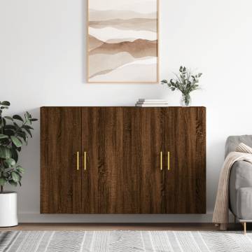 Wall Mounted Cabinets 2 pcs Brown Oak 69.5x34x90 cm