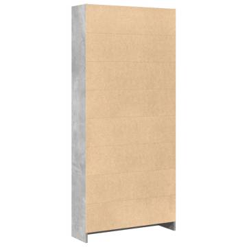  Bookcase Concrete Grey 80x24x176 cm Engineered Wood