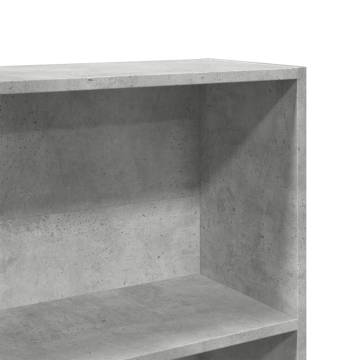  Bookcase Concrete Grey 80x24x176 cm Engineered Wood