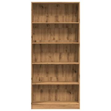  Bookcase Artisian Oak 80x24x176 cm Engineered Wood