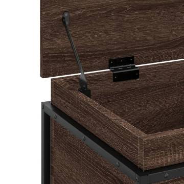  Storage Box with Lid Brown Oak 80x40x51.5 cm Engineered Wood