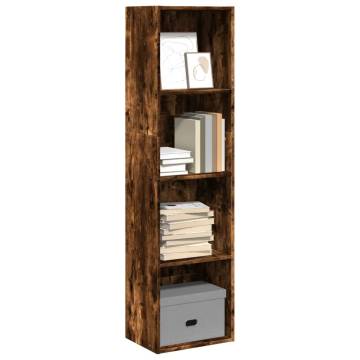  Bookcase Smoked Oak 40x30x152 cm Engineered Wood