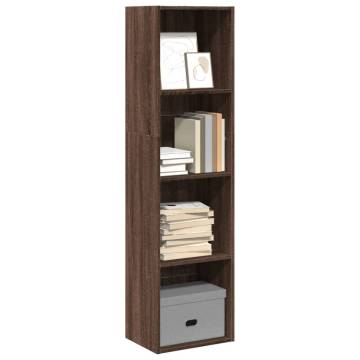  Bookcase Brown Oak 40x30x152 cm Engineered Wood