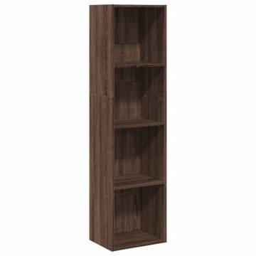  Bookcase Brown Oak 40x30x152 cm Engineered Wood