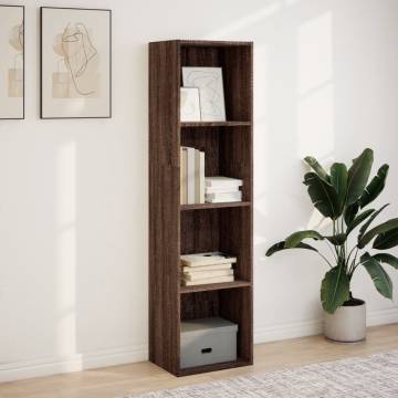  Bookcase Brown Oak 40x30x152 cm Engineered Wood