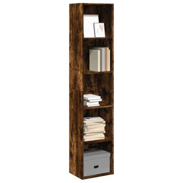  Bookcase Smoked Oak 40x30x189 cm Engineered Wood