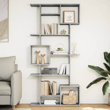  Book Cabinet Concrete Grey 92x29x188 cm Engineered Wood