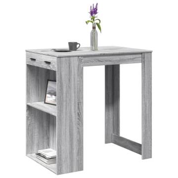  Bar Table Grey Sonoma 102x70x103.5 cm Engineered Wood