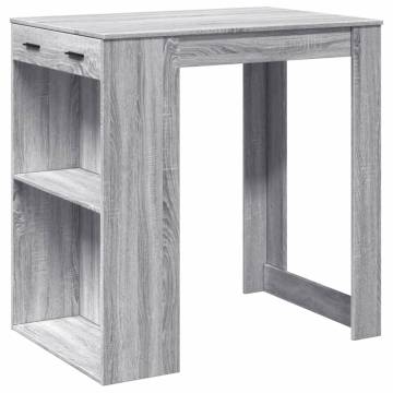  Bar Table Grey Sonoma 102x70x103.5 cm Engineered Wood