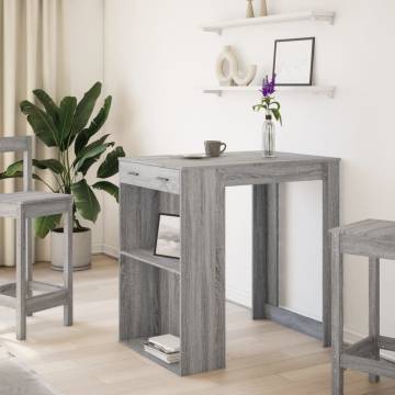  Bar Table Grey Sonoma 102x70x103.5 cm Engineered Wood