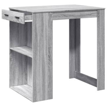  Bar Table Grey Sonoma 102x70x103.5 cm Engineered Wood