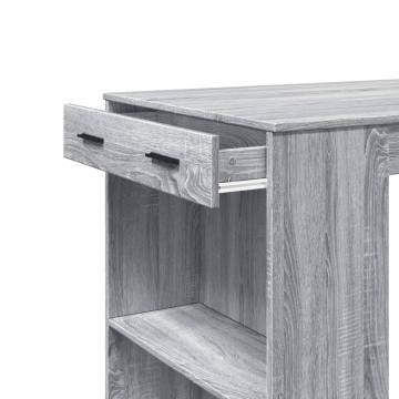  Bar Table Grey Sonoma 102x70x103.5 cm Engineered Wood