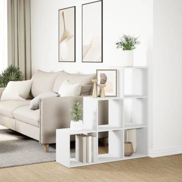  Room Divider Bookcase 3-Tier White 99x29x99 cm Engineered Wood