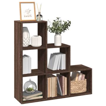  Room Divider Bookcase 3-Tier Brown Oak 99x29x99 cm Engineered Wood