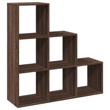  Room Divider Bookcase 3-Tier Brown Oak 99x29x99 cm Engineered Wood