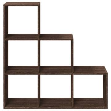  Room Divider Bookcase 3-Tier Brown Oak 99x29x99 cm Engineered Wood