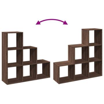  Room Divider Bookcase 3-Tier Brown Oak 99x29x99 cm Engineered Wood