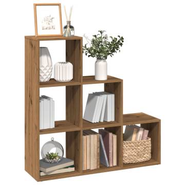  Room Divider Bookcase 3-Tier Artisan Oak 99x29x99 cm Engineered Wood