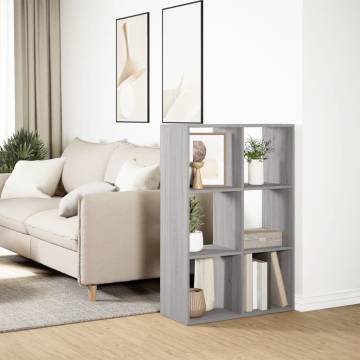  Room Divider Bookcase Grey Sonoma 69.5x29x103.5 cm Engineered Wood