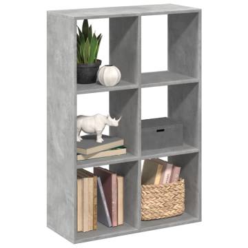  Room Divider Bookcase Concrete Grey 69.5x29x103.5 cm Engineered Wood