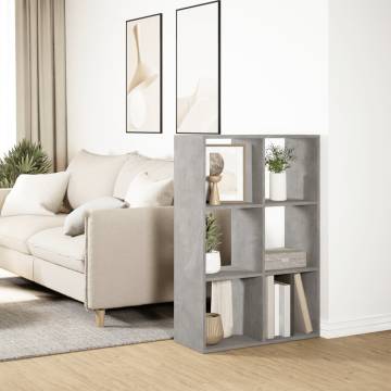  Room Divider Bookcase Concrete Grey 69.5x29x103.5 cm Engineered Wood