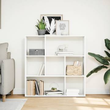  Room Divider Bookcase White 102x29x103.5 cm Engineered Wood