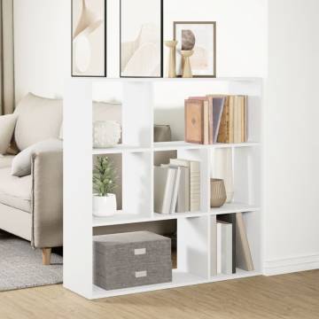  Room Divider Bookcase White 102x29x103.5 cm Engineered Wood