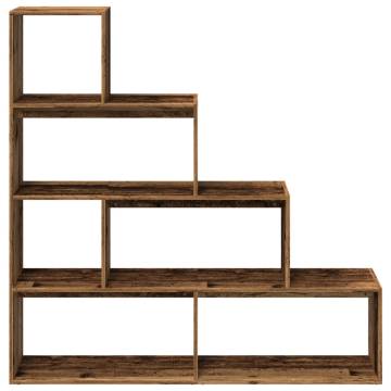  Room Divider Bookcase 4-Tier Old Wood 143.5x29x143.5 cm Engineered Wood