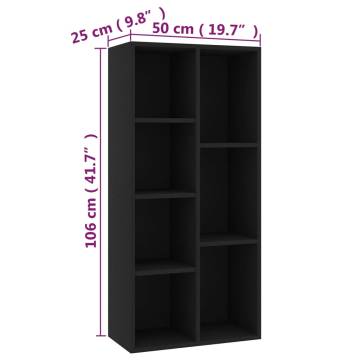 Book Cabinet Black 50x25x106 cm Engineered Wood