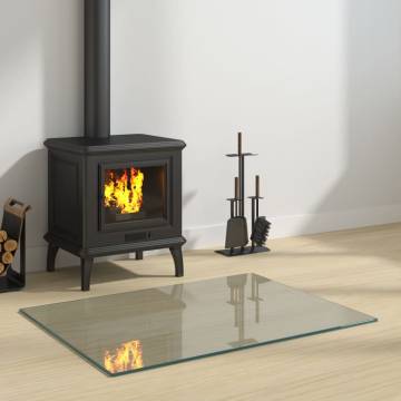  Fireplace Glass Plate Rectangular 80x60 cm