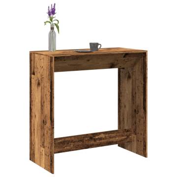  Bar Table Old Wood 102x50x103.5 cm Engineered Wood